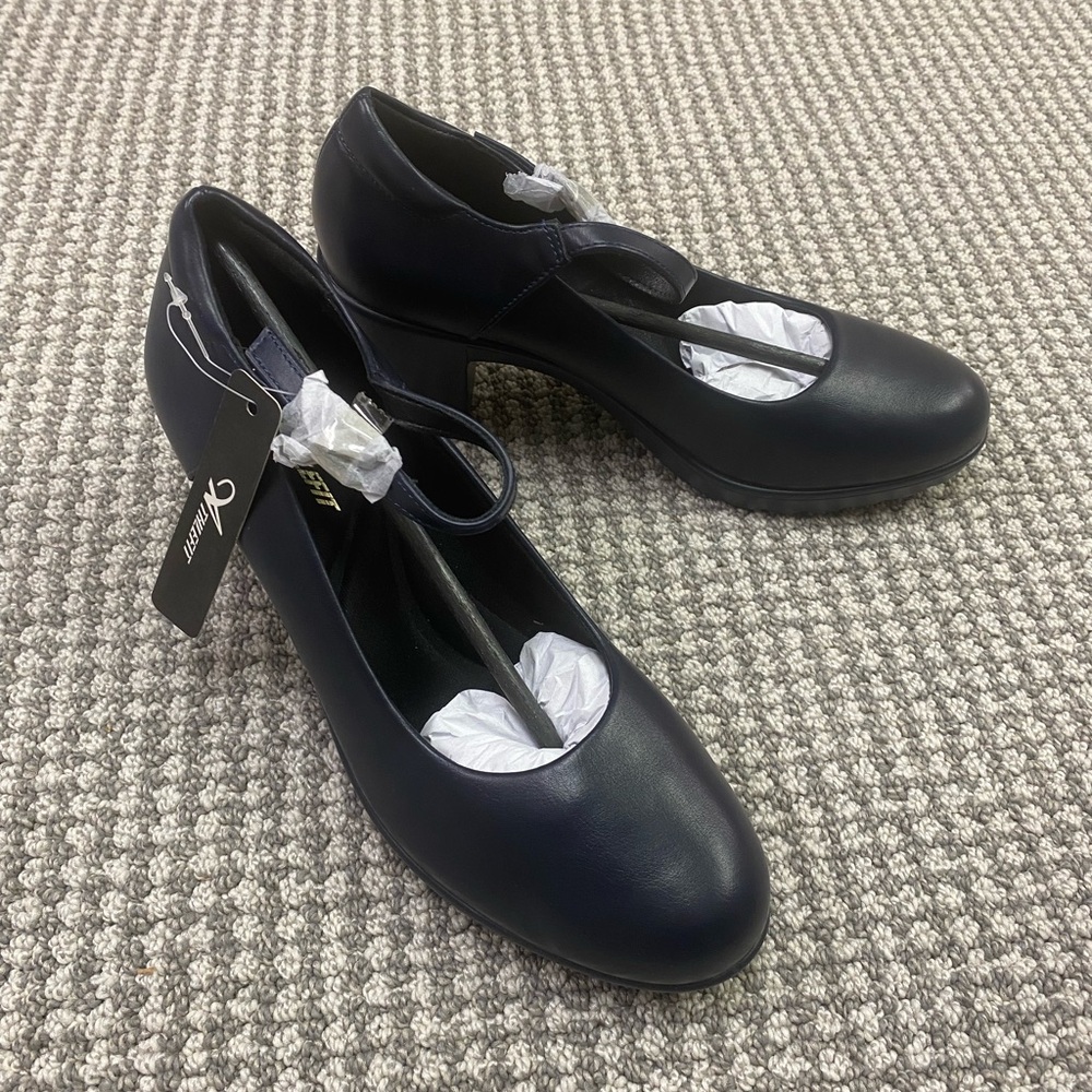 Nwt athlefit Navy Mary Jane Block Heel Pumps - Women's - Picture 2 of 6